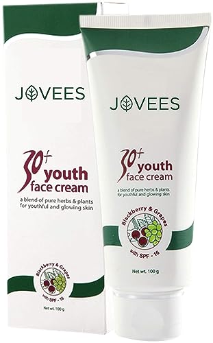 Jovees Herbal 30+ Youth Face Cream with SPF-16 |100GM | Unisex | For Fine Lines, Dark Spots & Skin Brightening